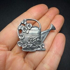 Birds & Blooms Limited Edition 2000 Pewter Watering Can Brooch